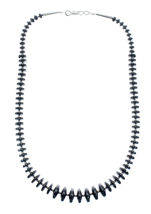 Hematite Genuine Sterling Silver Southwest Bead Necklace JX128477